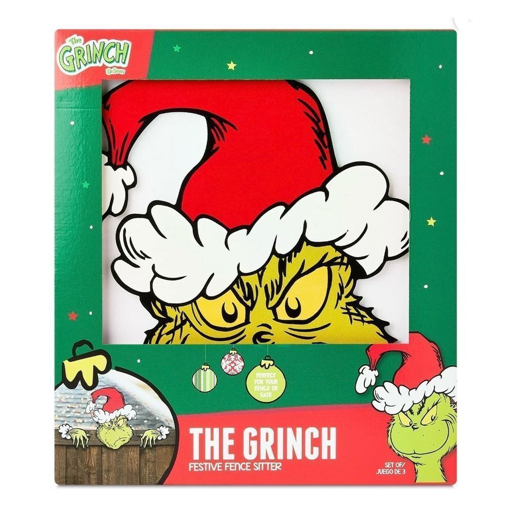 The Grinch Christmas Festive Fence Sitters Outdoor Décor